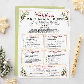 Christmas Photo Scavenger Hunt Family Game