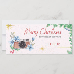christmas photo session voucher, gift card