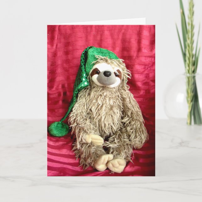Christmas Photo Sloth Card (Front)