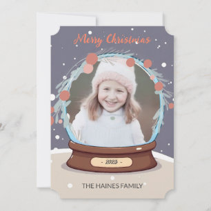 Christmas Photo Snow Globe  Holiday Card
