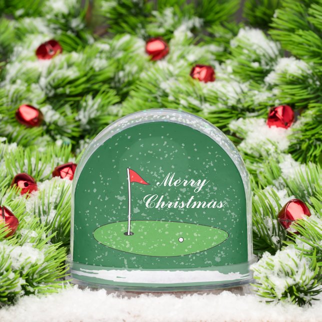 Christmas photo snow globe with golf putt design (Christmas)