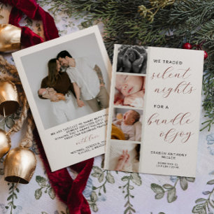 Christmas Photo Strip Birth Announcement