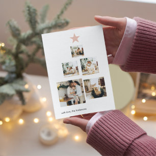 Christmas Photo Tree Pastel Pink Happy Holiday