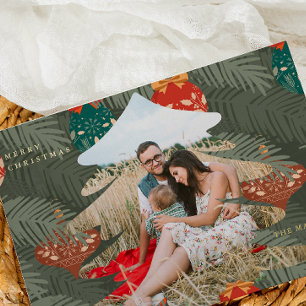 Christmas Photo Tree with Foil Text Foil Holiday Card