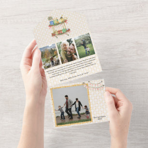 Christmas Photo Tri-fold Bar Cart All in One Card