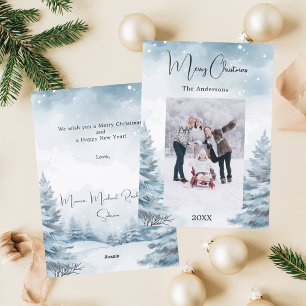 Christmas photo winter landscape holiday card