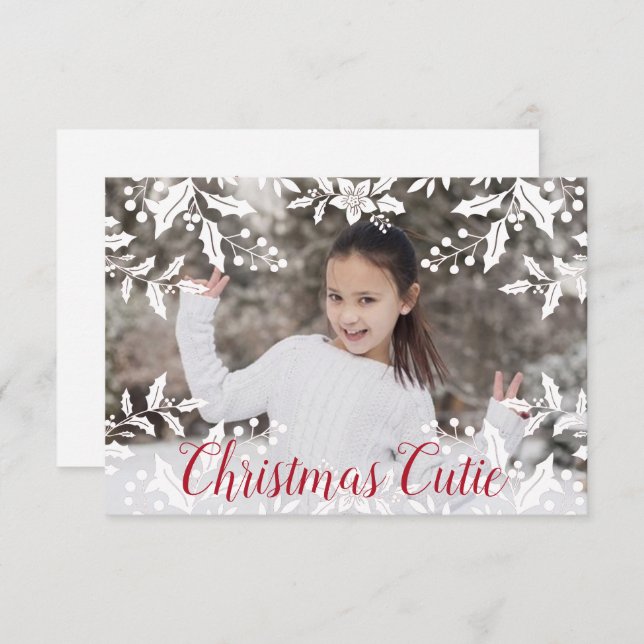 Christmas Photo with Christmas Cutie text Card (Front/Back)