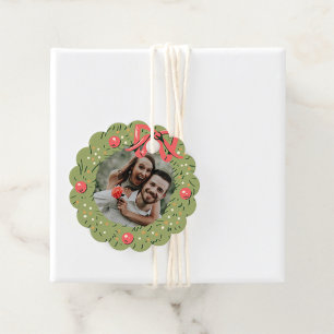 Christmas Photo Wreath Christmas Wish Family  Favour Tags