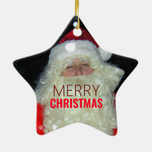 Christmas Photograph Star Ceramic Ornament