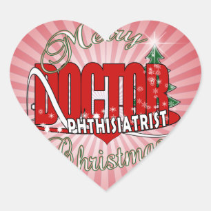 CHRISTMAS PHTHISIATRIST DOCTOR HEART STICKER
