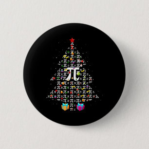 Christmas Pi Funny Mathematics Pi Day Christmas Tr 6 Cm Round Badge