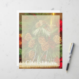 Christmas piano stationery paper