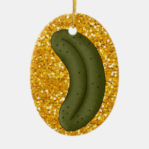 Christmas Pickle Legend Ceramic Ornament