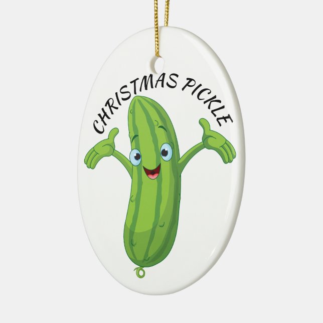 Christmas Pickle Legend Ceramic Tree Decoration (Left)