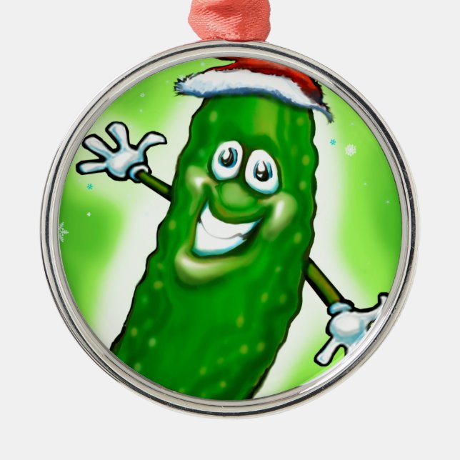 Christmas Pickle Metal Tree Decoration (Front)