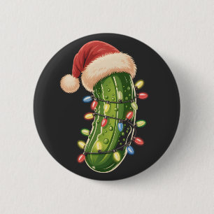 Christmas Pickle Pickle In Xmas Light Pickle 6 Cm Round Badge