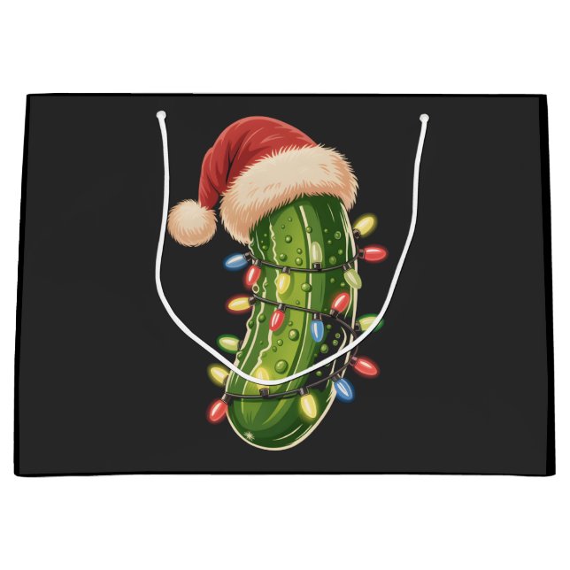 Christmas Pickle Pickle In Xmas Light Pickle  Large Gift Bag (Front)