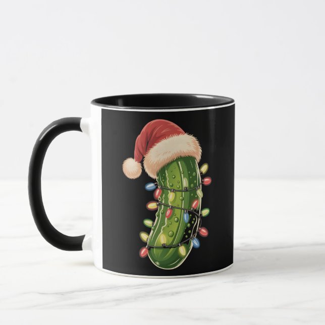 Christmas Pickle Pickle In Xmas Light Pickle  Mug (Left)