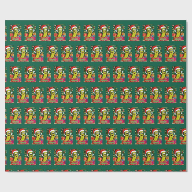 Christmas Pickle Wrapping Paper (Flat)
