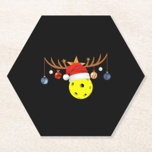 Christmas Pickleball 0 Paper Coaster