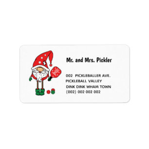 Christmas pickleball address  label