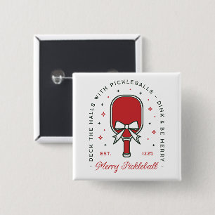 Christmas pickleball funny quotes party aesthetic 15 cm square badge