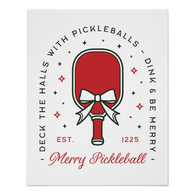 Christmas pickleball funny quotes party aesthetic poster (Front)
