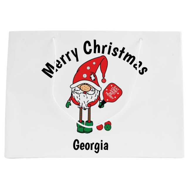 Christmas pickleball  large gift bag (Front)