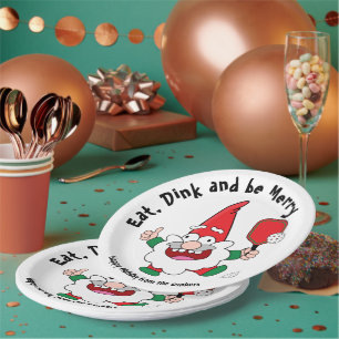 Christmas pickleball  paper plates