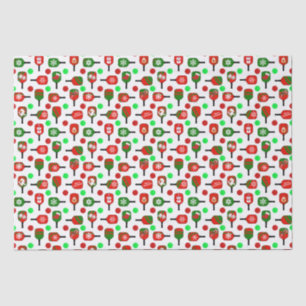 Christmas Pickleball Red Green Paddles Balls X-Mas Tissue Paper