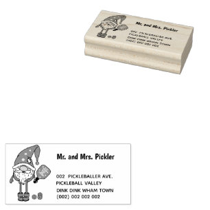 Christmas pickleball rubber stamp