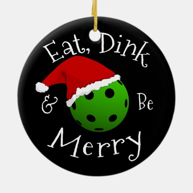 Christmas Pickleball Saying Metal Ornament (Back)