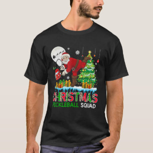 Christmas Pickleball Squad Santa Playing Picklebal T-Shirt