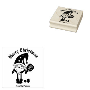 Christmas pickleball square rubber stamp