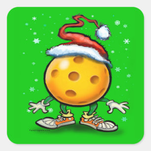 Christmas Pickleball Square Sticker