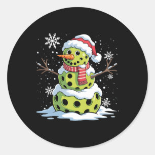 Christmas Picklell Snowman Christmas Women Men Kid Classic Round Sticker