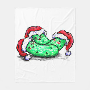 Christmas Pickles Fleece Blanket