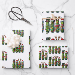 Christmas Pickles in Jar Gift Wrap Wrapping Paper