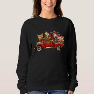 Christmas Pickup Truck With Farm Animals Farming F Sweatshirt