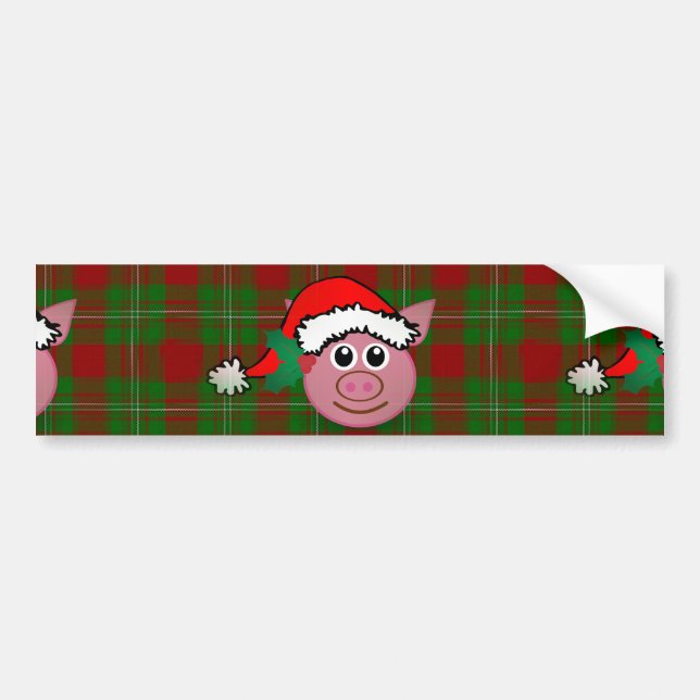 christmas pig bumper sticker (Front)