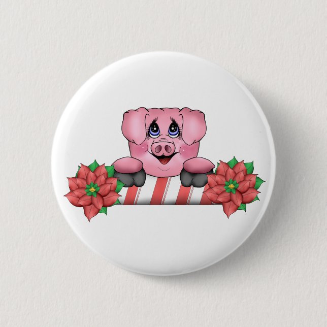 Christmas Pig Button (Front)