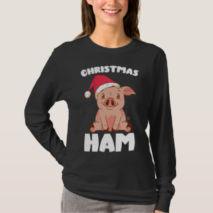 Christmas Pig Christmas Ham Cute Santa Pig Funny C T-Shirt