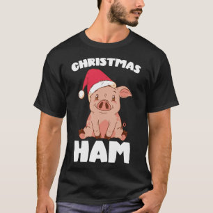 Christmas Pig Christmas Ham Cute Santa Pig Funny C T-Shirt