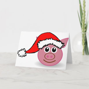 christmas pig holiday card