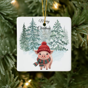 Christmas Pig Ornament