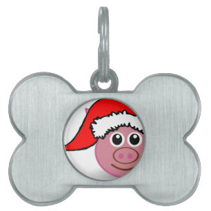 christmas pig pet ID tag