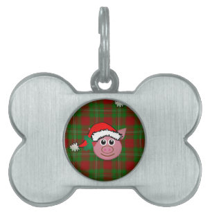 christmas pig pet tag