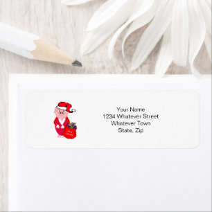 Christmas Pig Return Address Label