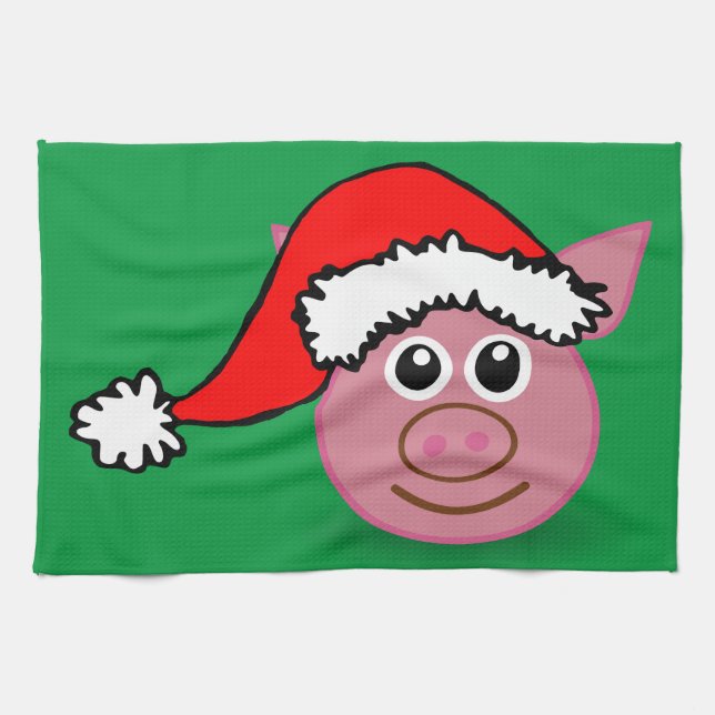 christmas pig tea towel (Horizontal)