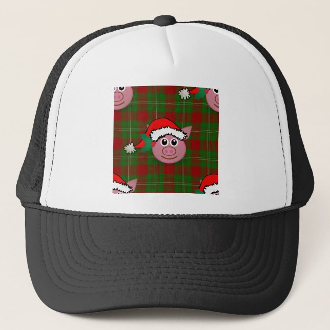 christmas pig trucker hat (Front)